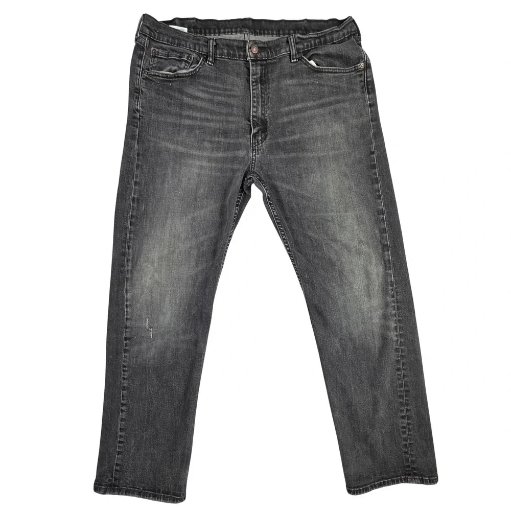 Levis 505 Regular Fit Faded Black Jeans Mens 40x32 (Measures 40x30) 2015